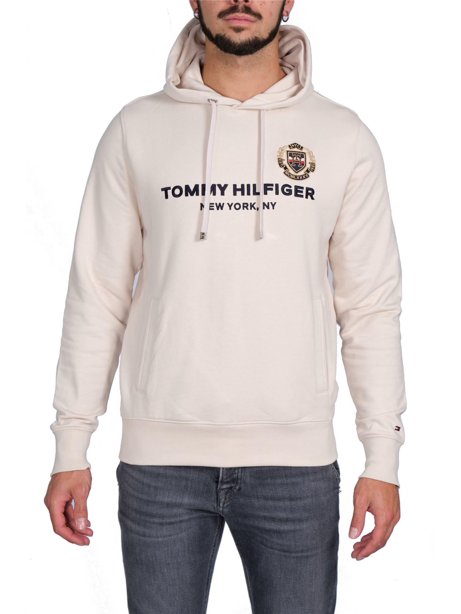 Tommy Hilfiger MW0MW29721 AF4 Beige Abbigliamento Uomo Felpa Uomo